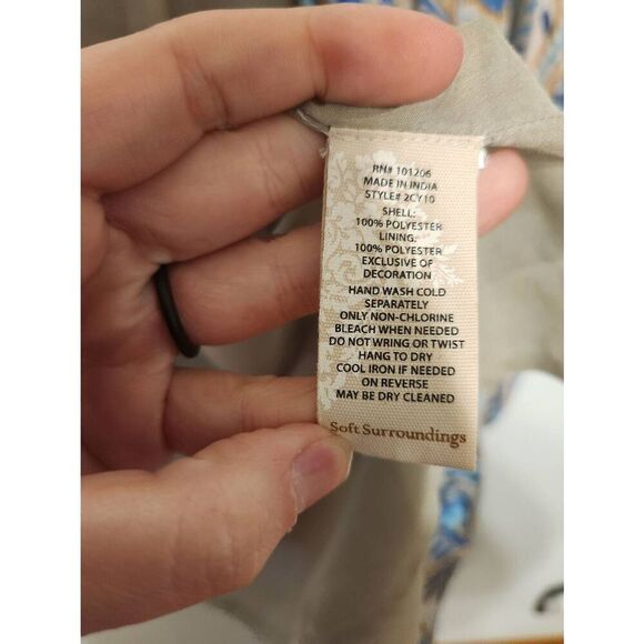 NWT Soft Surroundings Embroidered Medina Topper Kimono L/XL Blue Gray Boho - Picture 4 of 4